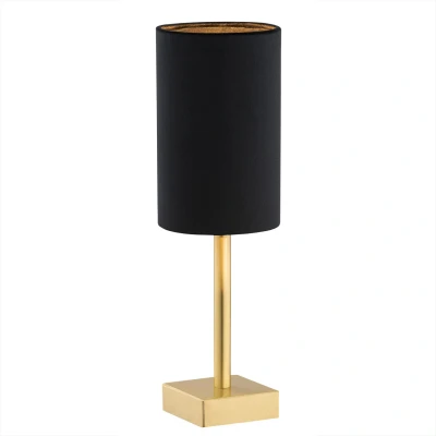 Image of Abruzzo Table Lamp With Round Shade Black, Brushed Brass