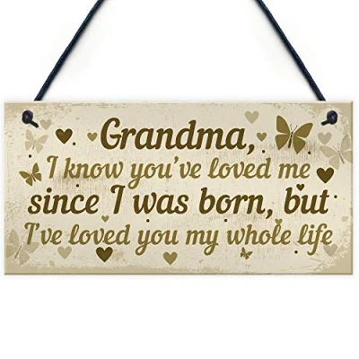 Image of RED OCEAN Handmade Hanging Plaque Birthday for Grandma Loving Thoughtful Present