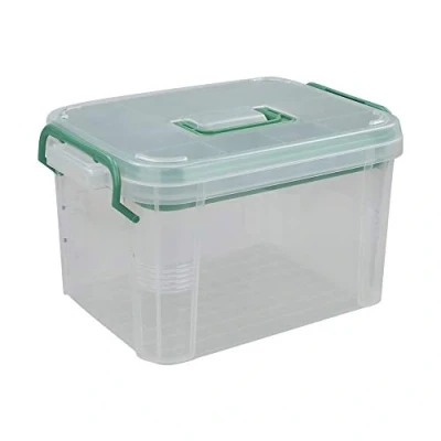 Image of Nesmilers Large Family Empty First Aid Box, Clear Plastic Storage Box