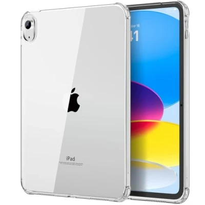 Image of MoKo Clear iPad 10th Generation Case, 10 Slim &amp; Lightweight Soft TPU Anti Scratch Back with Shockproof Impact Resistant Raised Edge for Gen Case 2022,