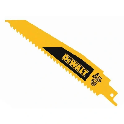 Image of DeWalt Bi Metal Wood Demolition Reciprocating Blade 152mm x 6 TPI (Pack 5) DEWDT90380QZ