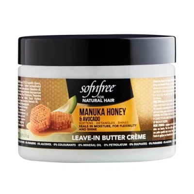 Image of SofN&#039;Free Manuka Honey &amp; Avocado Leave in conditioner, for shiny, tangle free curls, 325ml