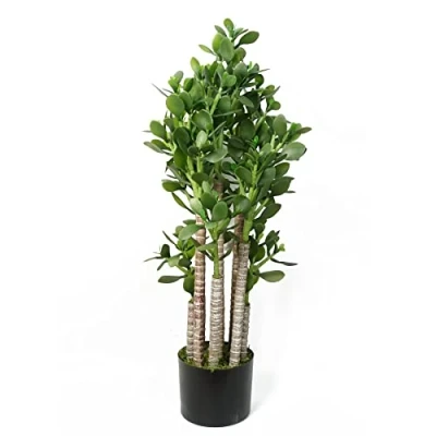 Image of Leaf Artificial Bonsai Tree,Green Jade Plant,75cm