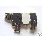 Image of BULL BELTED GALLOWAY COW ENAMEL LAPEL PIN BADGE