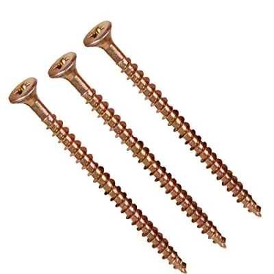 Image of 25x Fully Threaded M5 x 80mm Double Countersunk Wood Screws Yellow Zinc Finish