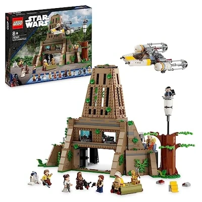 Image of LEGO Star Wars: A New Hope Yavin 4 Rebel Base Set with 10 Minifigures including Luke Skywalker, Princess Leia, Chewbacca, plus 2 Droid Figures, Y Wing Starfighter and Command Room 75365