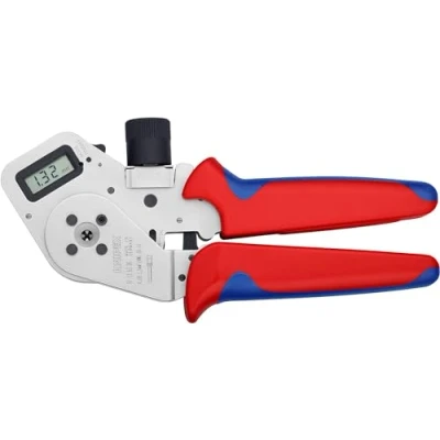 Image of Knipex Four Mandrel Crimping Pliers for turned contacts chrome plated, with multi component grips 195 mm 97 52 63 DG
