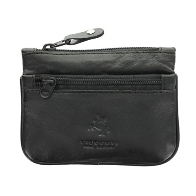 Image of Visconti Leather Zip Top Coin Purse/Keycase CP3 Black