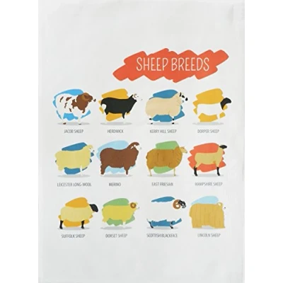 Image of Half a Donkey Breeds of Sheep Large Cotton Tea Towel