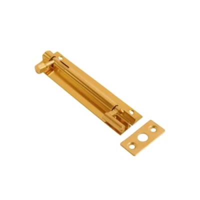 Image of Vibe 32mm Barrel Bolt Necked 150mm x on Brass, Surface Mounted Door Bolt, Sliding Lock, Lock Bolts for Securing Internal Doors Bedrooms, Bathrooms, Storage Units and Cupboards