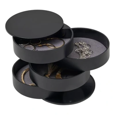 Image of Yamazaki Tower jewelry box, ABS resin, black, one size, 1 piece