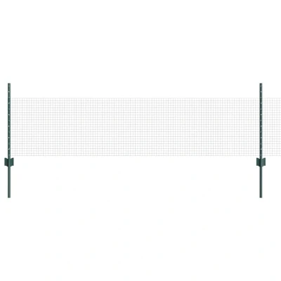Image of vidaXL Welded Wire Fence with 22 U Posts Green 0.5x50 m Steel