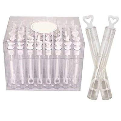 Image of 12Pcs Wedding Bubbles Heart Wand Filled Tubes Bottles Table Decoration Party Favours Kids Bag Fillers
