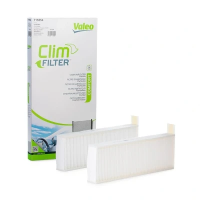 Image of 6447XF, 6447XG, 647992, 9801448180, 9807746380 Pollen Filter VALEO CLIMFILTER COMFORT 715554 Particulate 291, 291mm CITROËN: Spacetourer