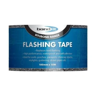 Image of Bond It Flashing Tape Lead Self Adhesive Roofing Grey Sizes 100m &amp; 3m Bitumen (100mm x 10m)