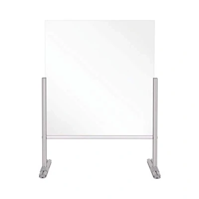 Image of Bi Office Desk Protective Divider Screen Glass 850X850mm Clear DSP703041
