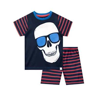Image of Harry Bear Boys Skull Short Pyjamas Blue Age 10 to 11 Years
