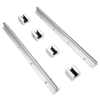 Image of TOPINCN Linear Motion Ball Slide Units 2Pcs Sbr12 400Mm 12Mm Rail Shaft + 4Pcs Sbr12Uu Bearing Block