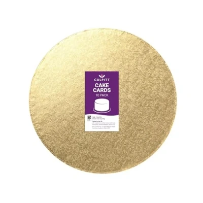 Image of Culpitt 10&quot; Round Cake Boards Pale Gold 2.7mm Cards For Celebration Cakes, Birthday Treats, Tiers, Cupcakes, and More! 10 inch, Pack Of