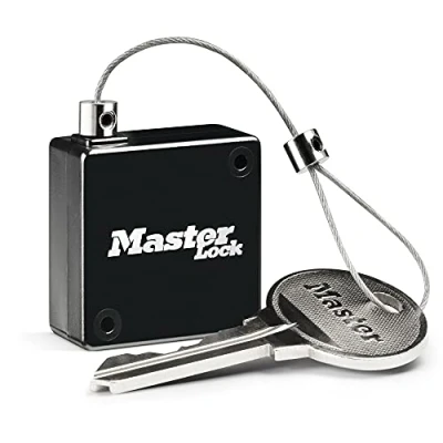 Image of Master Lock 5490EURD Retractable Tether for Key Safe, Up to 91 cm Long, Black
