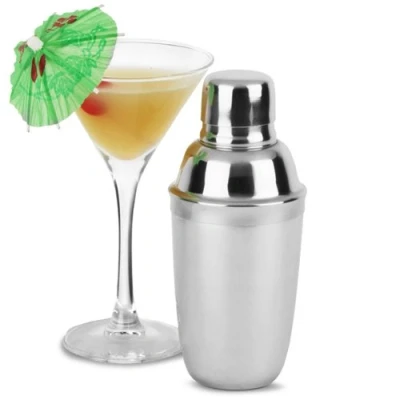 Image of bar@drinkstuff Stainless Steel Mini Cocktail Shaker 10oz Shaker, Cobbler