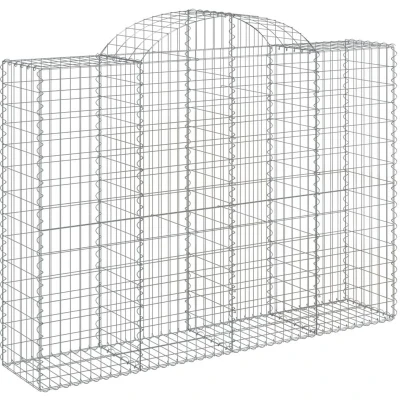 Image of vidaXL Arched Gabion Baskets 5 pcs 200x50x140/160 cm Galvanised Iron