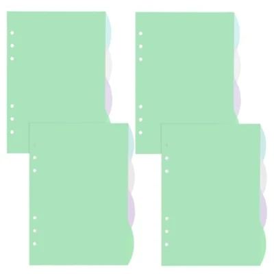 Image of DY.2ten 4 Sets A5 Translucent Binder Dividers Index Page Tab Cards for 6 Holes Ring Binders Notebooks Travel Diary Journal Planner (A5)