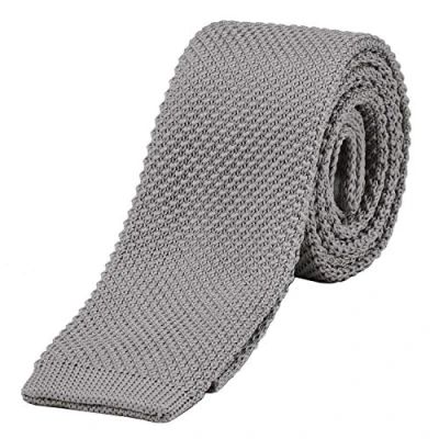 Image of DonDon Men&#039;s Knit Tie handmade Light Grey