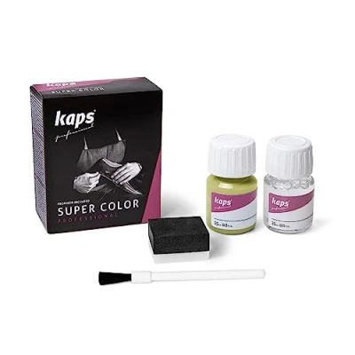 Image of Kaps Dye Super Color + Preparer (25 ml each), Professional Leather For Natural Leather, Faux and Fabric, Nourishing Repairing Shoes (173 Pale green)
