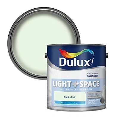 Image of Dulux 500004 Light &amp; Space Matt Emulsion Paint For Walls And Ceilings Nordic Spa 2.5L