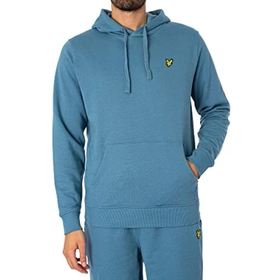 Image of Lyle &amp; Scott Mens Basic Logo Hoodie Skipton Blue S