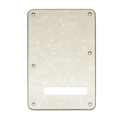 Image of Musiclily Guitar Strat Back Plate for Fender USA/Mexican Standard Stratocaster Modern Style, 4Ply Parchment Pearl