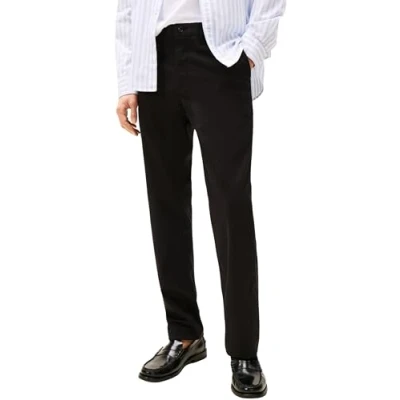 Image of Tommy Hilfiger Men Denton Chino 1985 Pima Cotton Trousers, Black (Black), 38W / 29L
