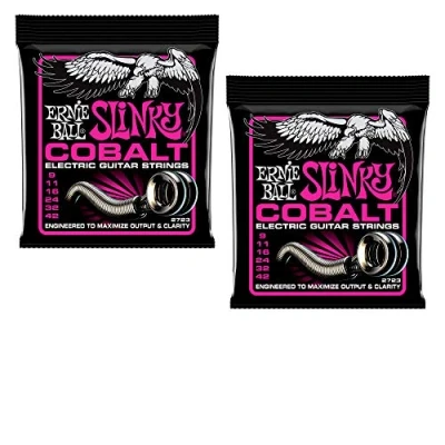 Image of 2 PACK Ernie Ball Cobalt P02723 Super Slinky Electric Guitar Strings