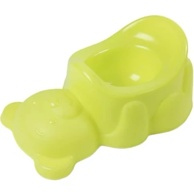 Image of Poupy Practical and Cute Bear Shaped Potty for Young Children with Comfortable Seat Guard to Avoid Splashes (Green)