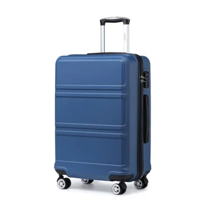 Image of Kono Medium Suitcase 24 Inch Luggage Lightweight ABS Hard Shell Trolley Travel Case with TSA Combination Lock and 4 Wheels Spinner (24&quot;, Navy)