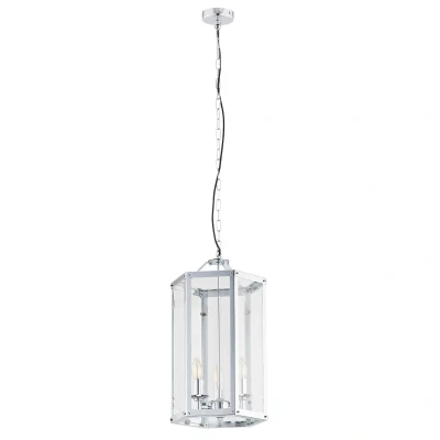 Image of Bodrum Lanterns Pendant Ceiling 3 Light Chrome