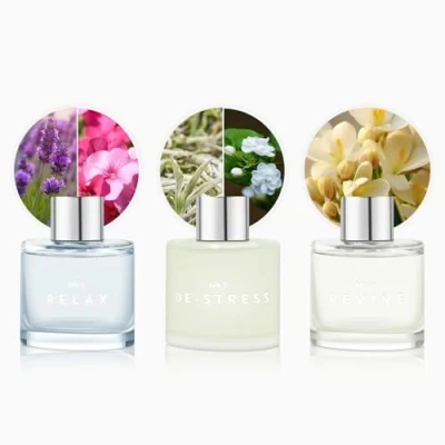 Image of Set of 3 Fragrance Reed Diffusers,50ml Lavender Jasmine Freesia Aromatherapy Diffuser with 12 Black Fiber Sticks,Air Freshener for Bedroom Bathroom Office