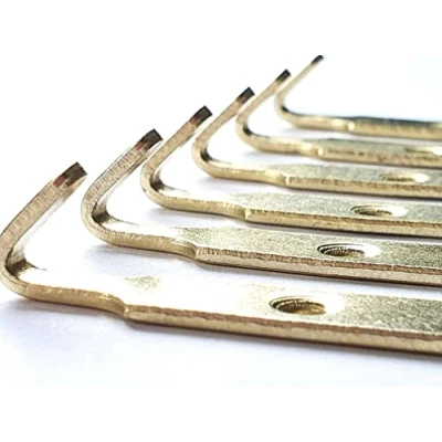 Image of ShieldUp Mirror &amp; Picture Hanging Hooks 12 x Heavy Duty J Style Hooks, Gold