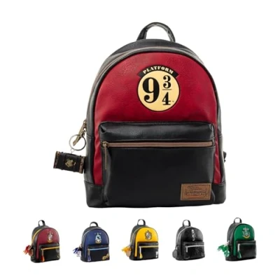 Image of ‎Pyramid International Harry Potter (Platform 9 3/4) Fashion Backpack Luxury Faux Leather, Unique Lining, Matching Zipper Accessory, Inner &amp; Outer Pockets, Sleek Stylish