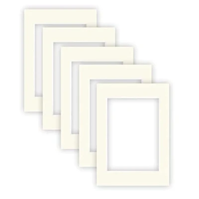 Image of nielsen Conservation Picture Mount Ivory A3, 29.7x42cm to fit Image Size A4, 21x29.7cm, Set of 5, Acid Free (pH Neutral) Protective Photo Mount, Smooth Surface White