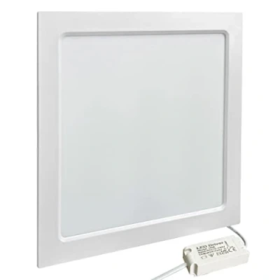 Image of Recessed LED Ceiling Panel Light Square 18w Cool White 6500k 225mm x 225mm, Back Lit Heat Absorber Long Life Span 18WSCW03