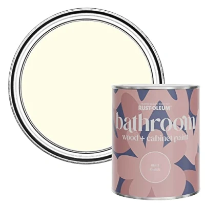 Image of Rust Oleum Off White Moisture Resistant Bathroom Wood and Cabinet Paint in Matt Finish SHORTBREAD 750ML