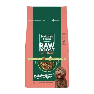 Image of Natures Menu Raw boost Dry Food for Dogs with Beef 3kg