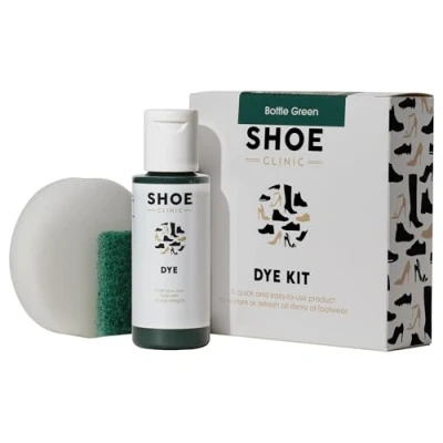 Image of Shoe Clinic Dye Kit (Bottle Green) Restores The Colour of Leather, Suede, Nubuck, Fabric, Satin, and Canvas Footwear Complete