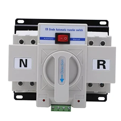 Image of 63A 2P Dual Power Automatic Transfer Switch, 230V Generator Changeover Switch 50Hz Electronic Circuit Breaker for Home Industry