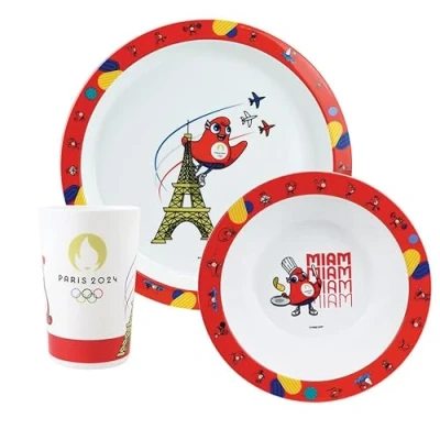 Image of OLYMPIC GAMES PARIS 2024 Dinner set (plate, bowl, glass)