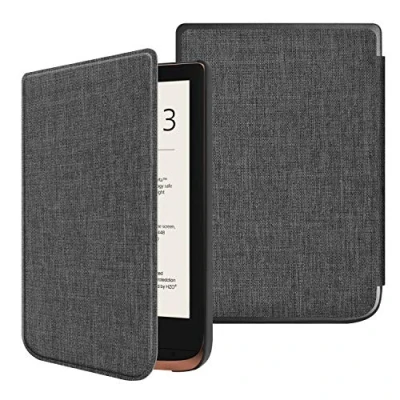 Image of FINTIE Slimshell Case for Pocketbook Touch HD 3 / Lux 4 Basic 2 E Reader Premium Lightweight Fabric Cover with Auto Sleep/Wake Function, Denim Charcoal
