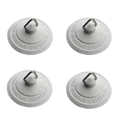 Image of TERF® Universal Self Seating Bath Basin Rubber Plug White 57mm Diameter Jilton Type Parking for Bathroom Bathtub Kitchen Laundry Sink Drain stopper Pack of 4
