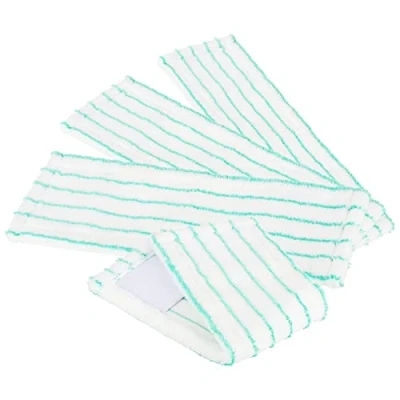 Image of com four® 4x replacement cloth for floor wipers microfibre mop cleaning cloths the (4 pieces turquoise/white)